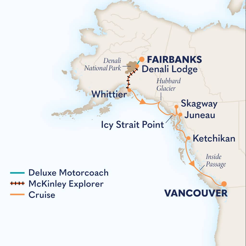 Itinerary map of 11-Day Signature Denali D3L
