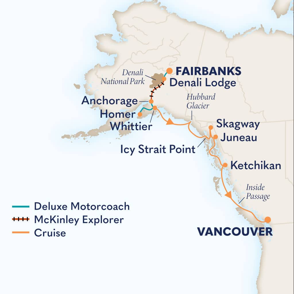 Itinerary map of 14-Day Ultimate Denali DHL