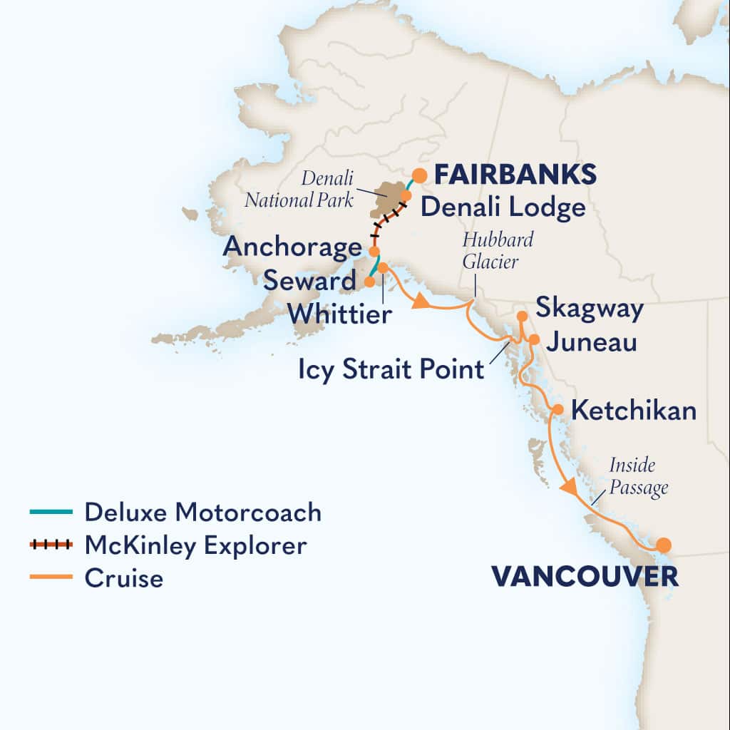 Itinerary map of 14-Day Ultimate Denali DSL