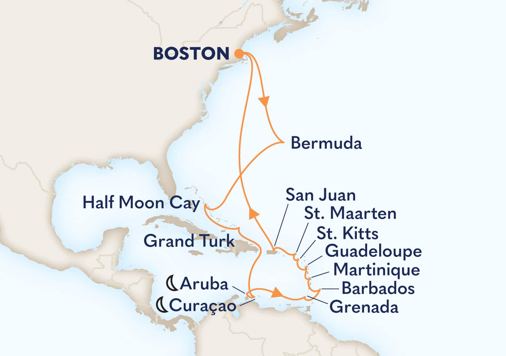 21-Day Perfect Caribbean Escape Itinerary Map