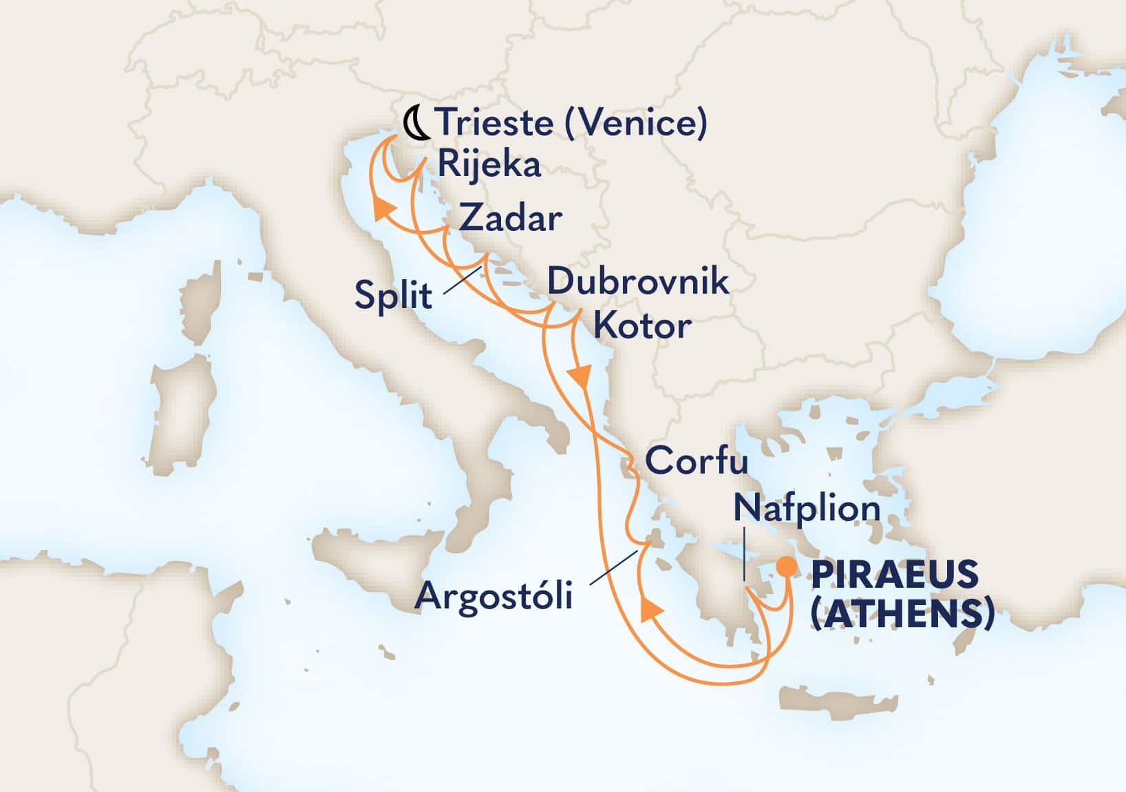 11-Day Venetian & Dalmatian Delight Itinerary Map