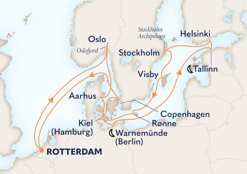 14-Day Jewels Of The Baltic Itinerary Map
