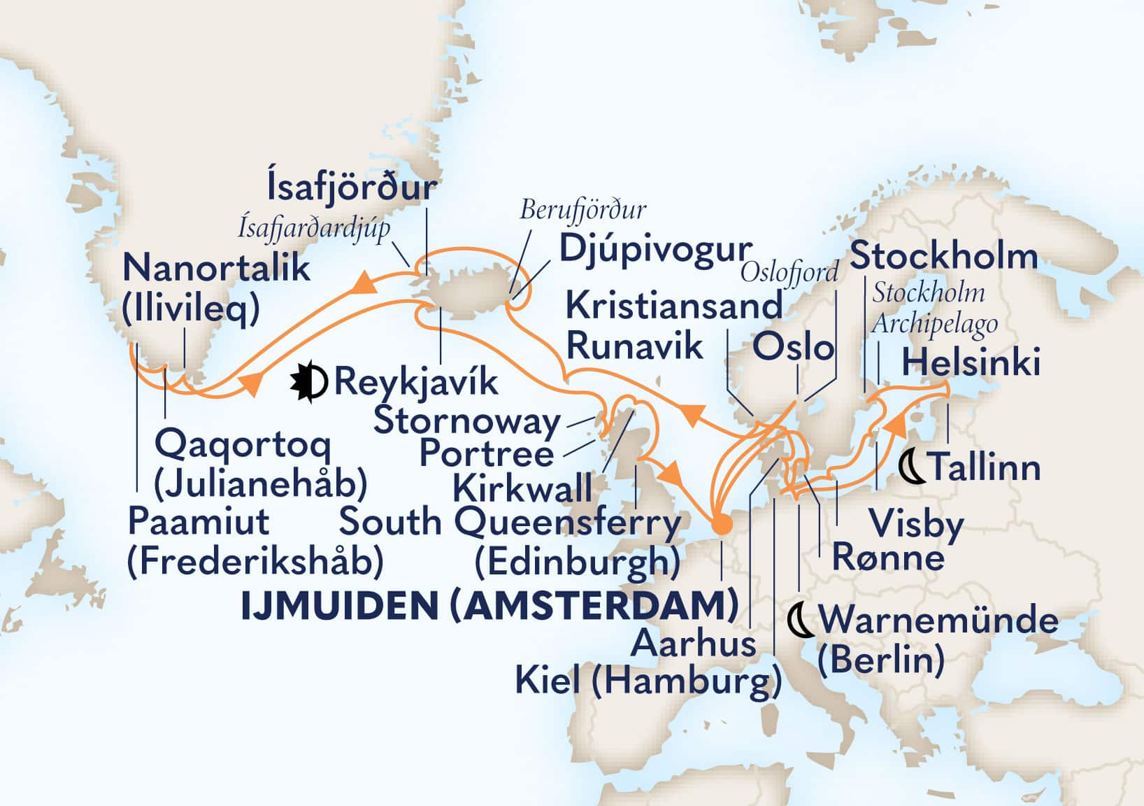 35-Day Jewels Of The Baltic & Ultimate Viking Explorer Itinerary Map