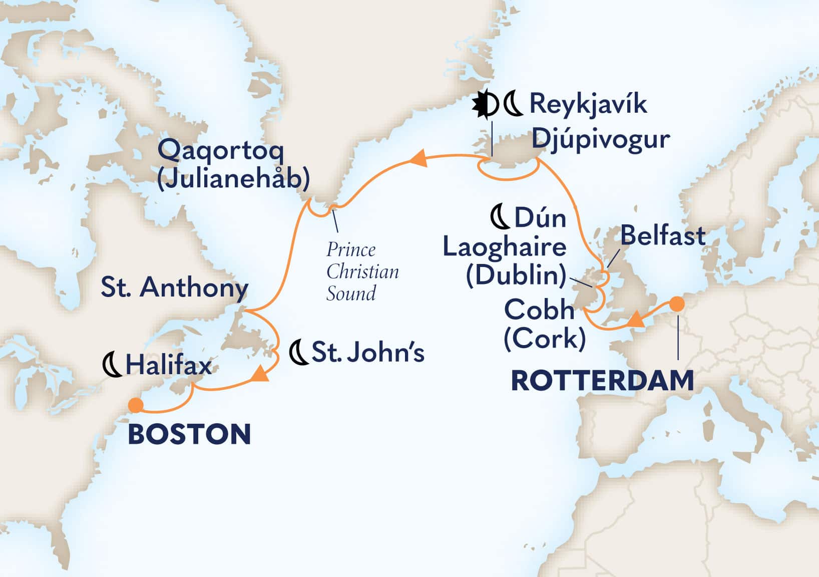 18-Day Voyage Of The Vikings Itinerary Map