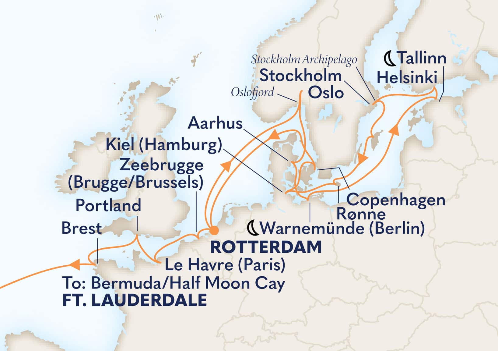 29-Day Jewels Of The Baltic & Atlantic Sojourn Itinerary Map