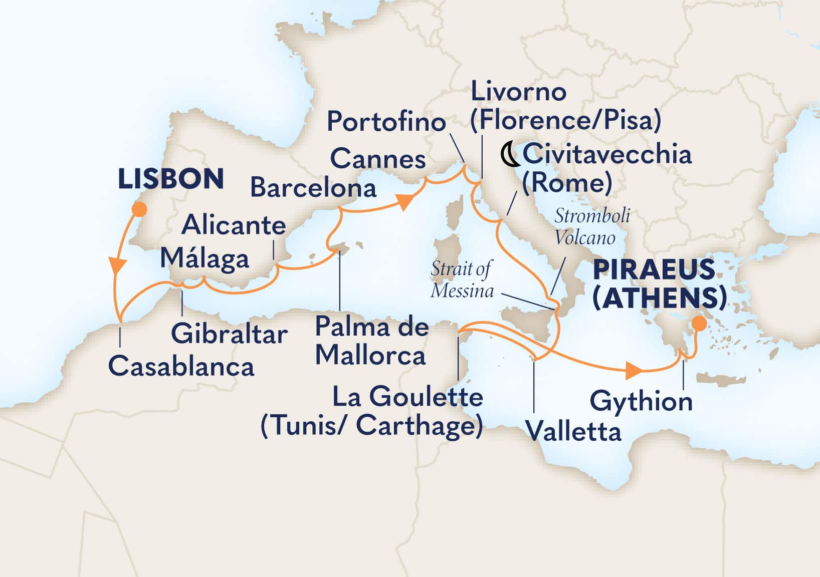 17-Day Western Mediterranean Medley: Morocco And Mallorca Itinerary Map