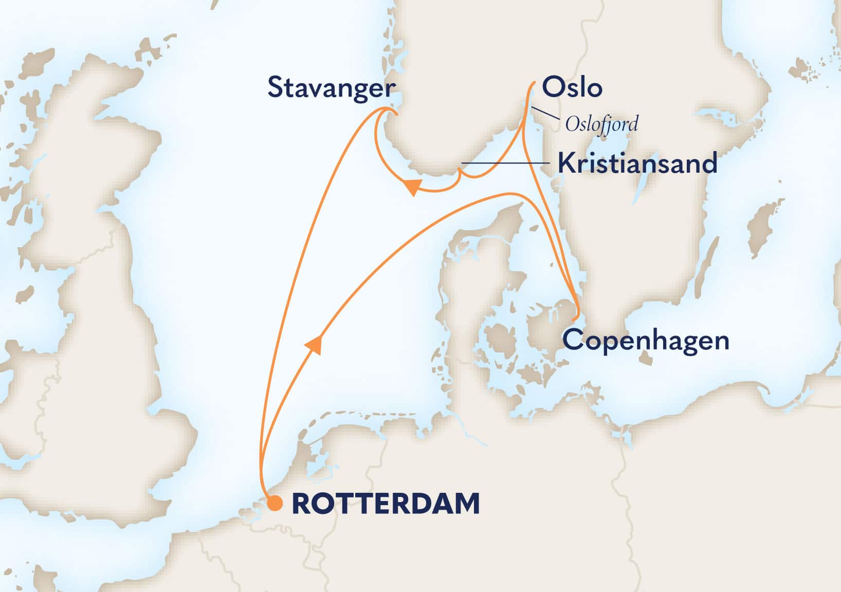 7-Day Norwegian Fjords With Copenhagen Itinerary Map