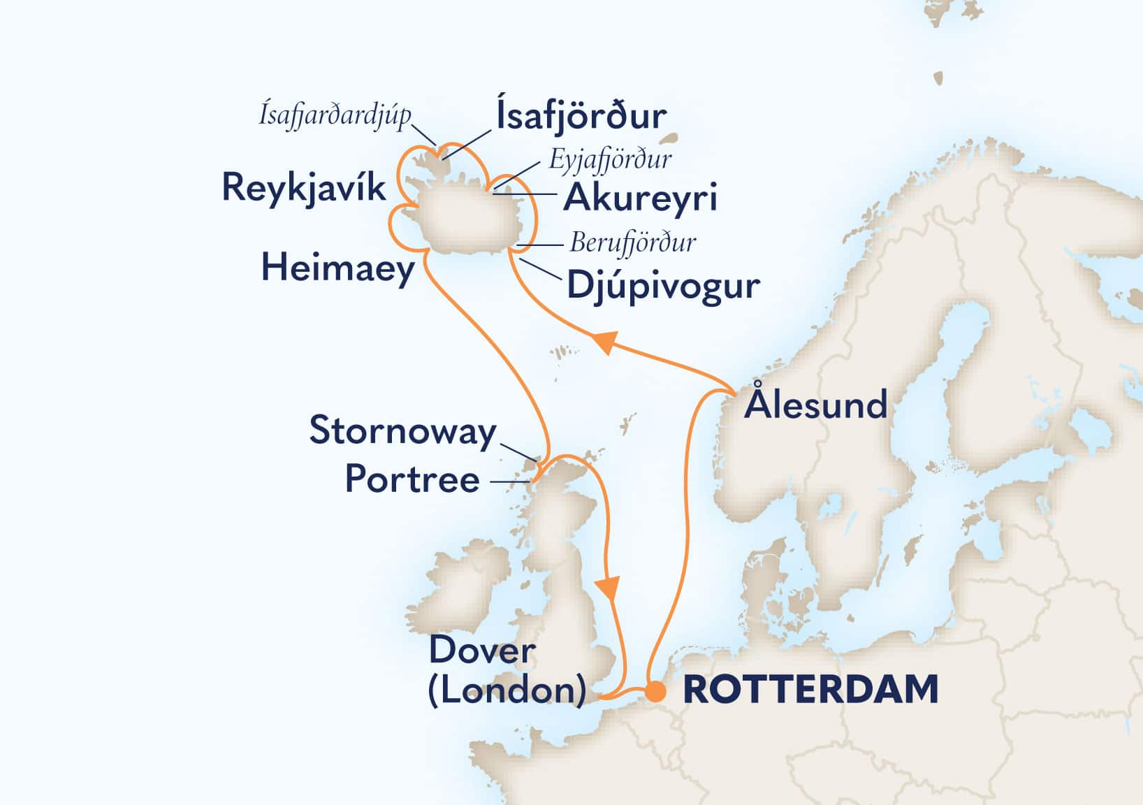 14-Day Viking Trails & Celtic Origins Itinerary Map