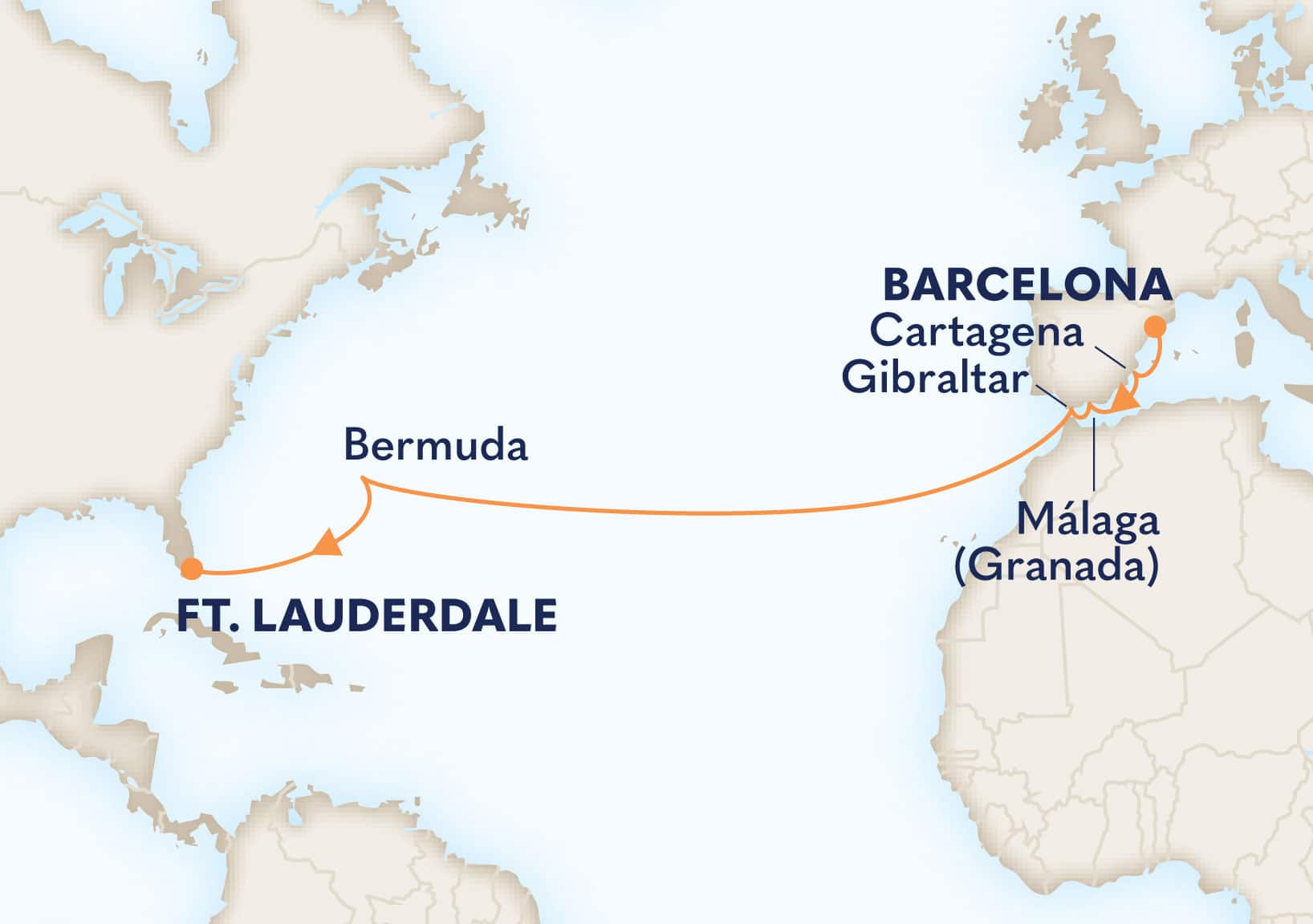 14-Day Cultural Crossing With Andalusia Itinerary Map
