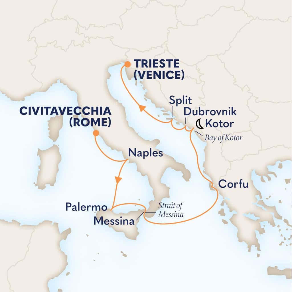 Itinerary map of 10-DAY ADRIATIC ANTIQUITIES: ITALY & CROATIA