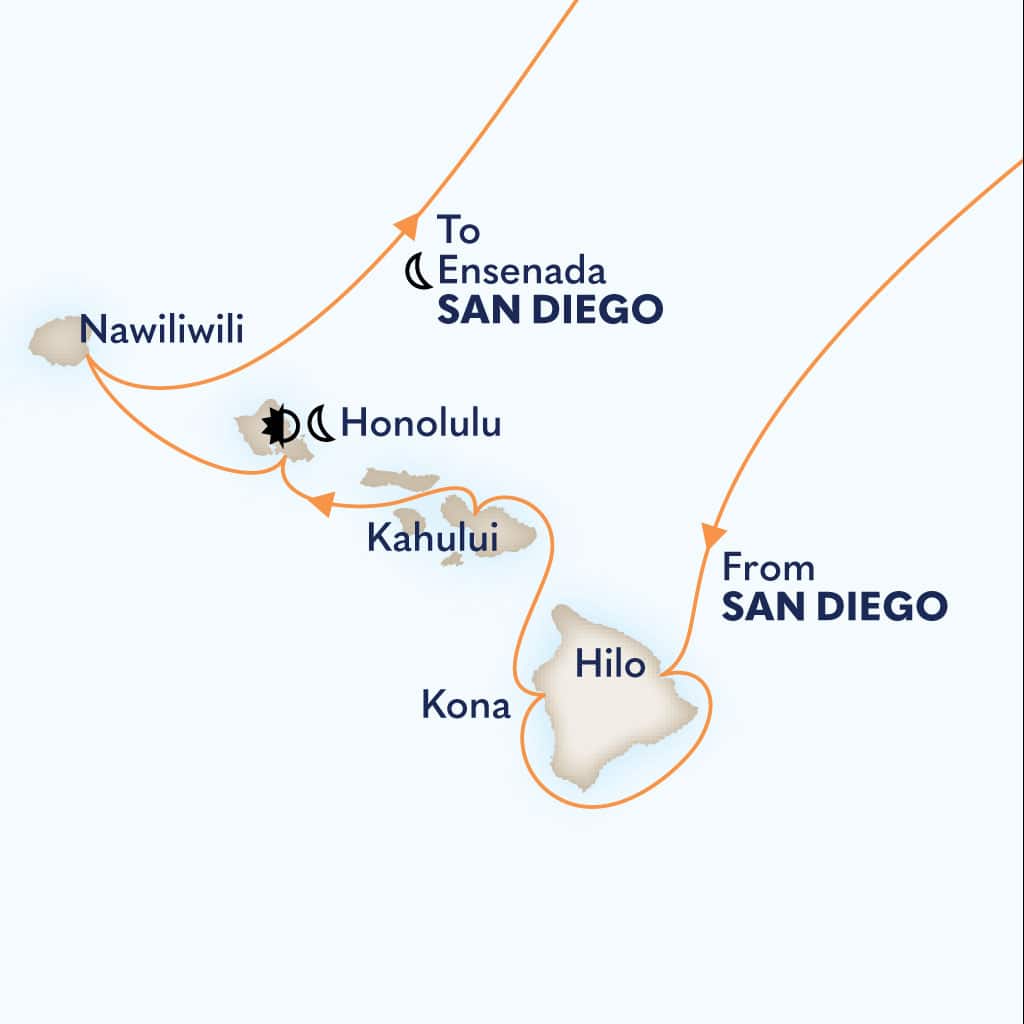 Itinerary map of 18-DAY CIRCLE HAWAII