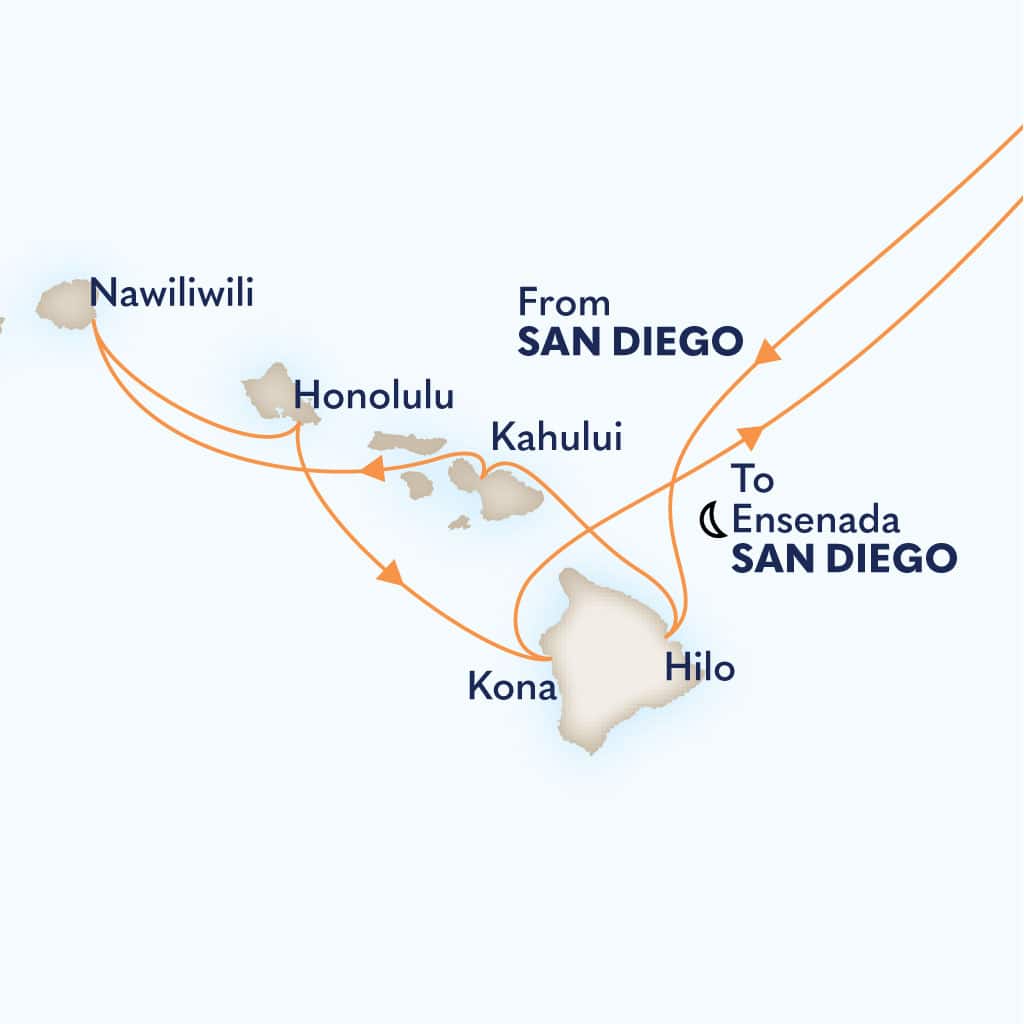 Itinerary map of 17-DAY CIRCLE HAWAII