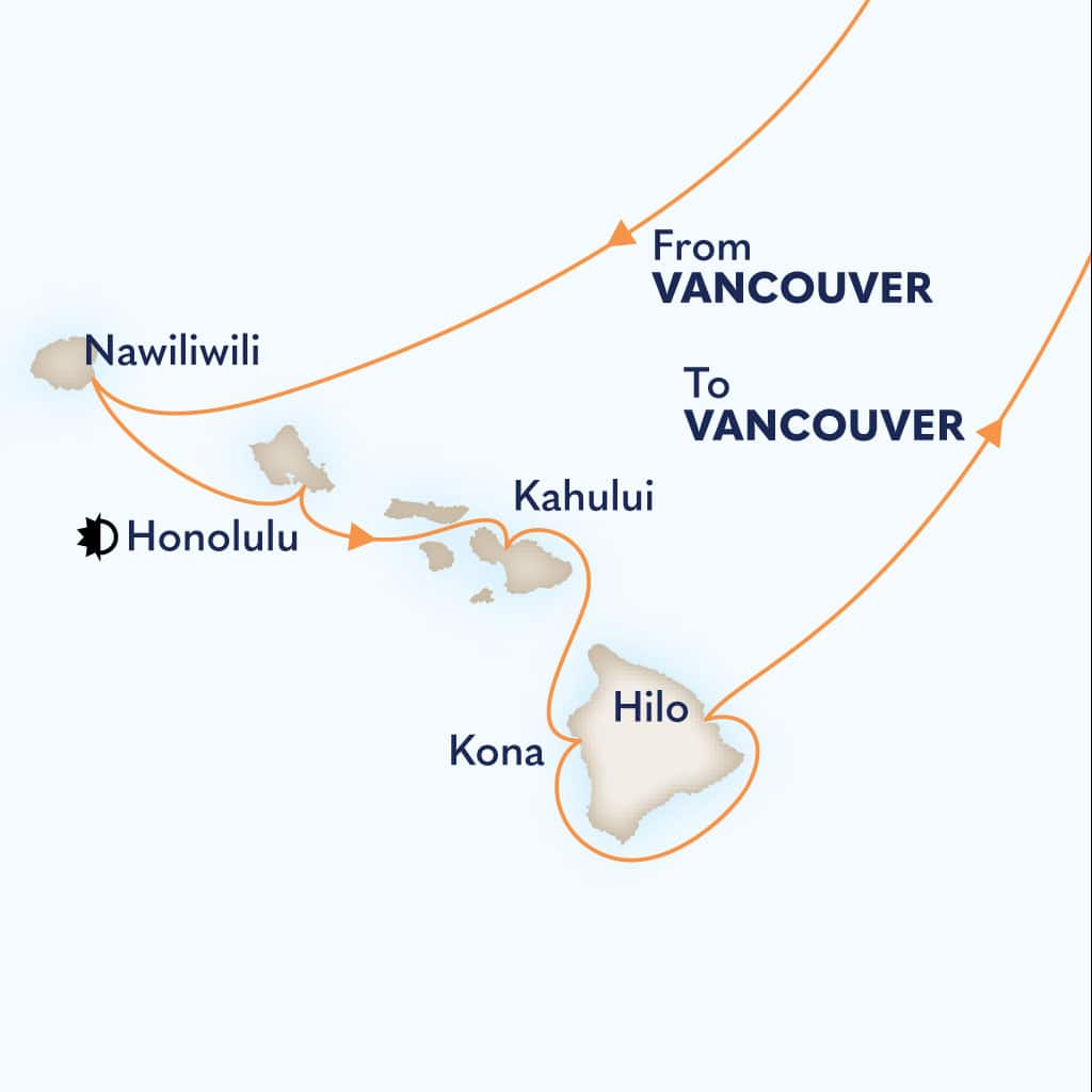 Itinerary map of 17-DAY CIRCLE HAWAII