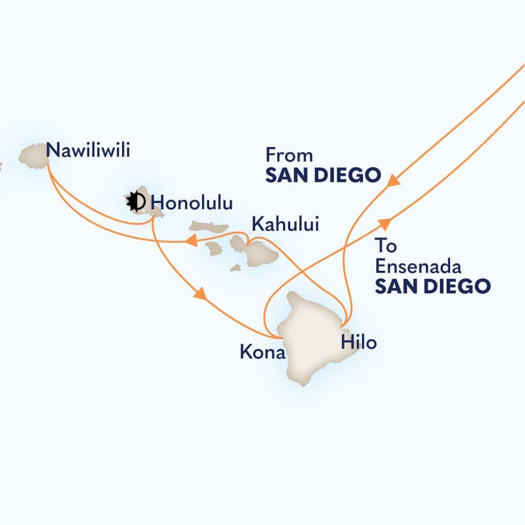 Itinerary map of 18-DAY CIRCLE HAWAII
