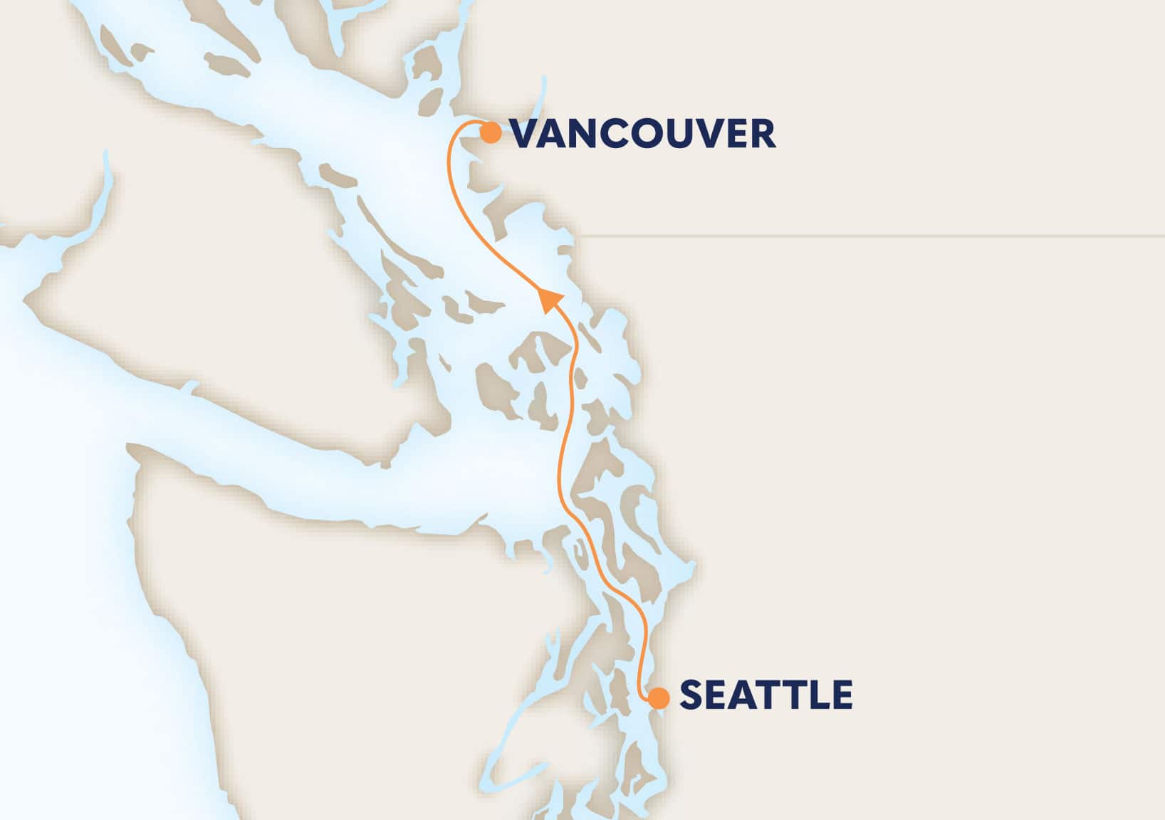 1-Day Pacific Northwest Cruise Itinerary Map