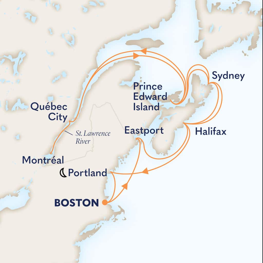 Itinerary map of 14-DAY CANADA & NEW ENGLAND: MARITIMES & MONTREAL COLLECTORS