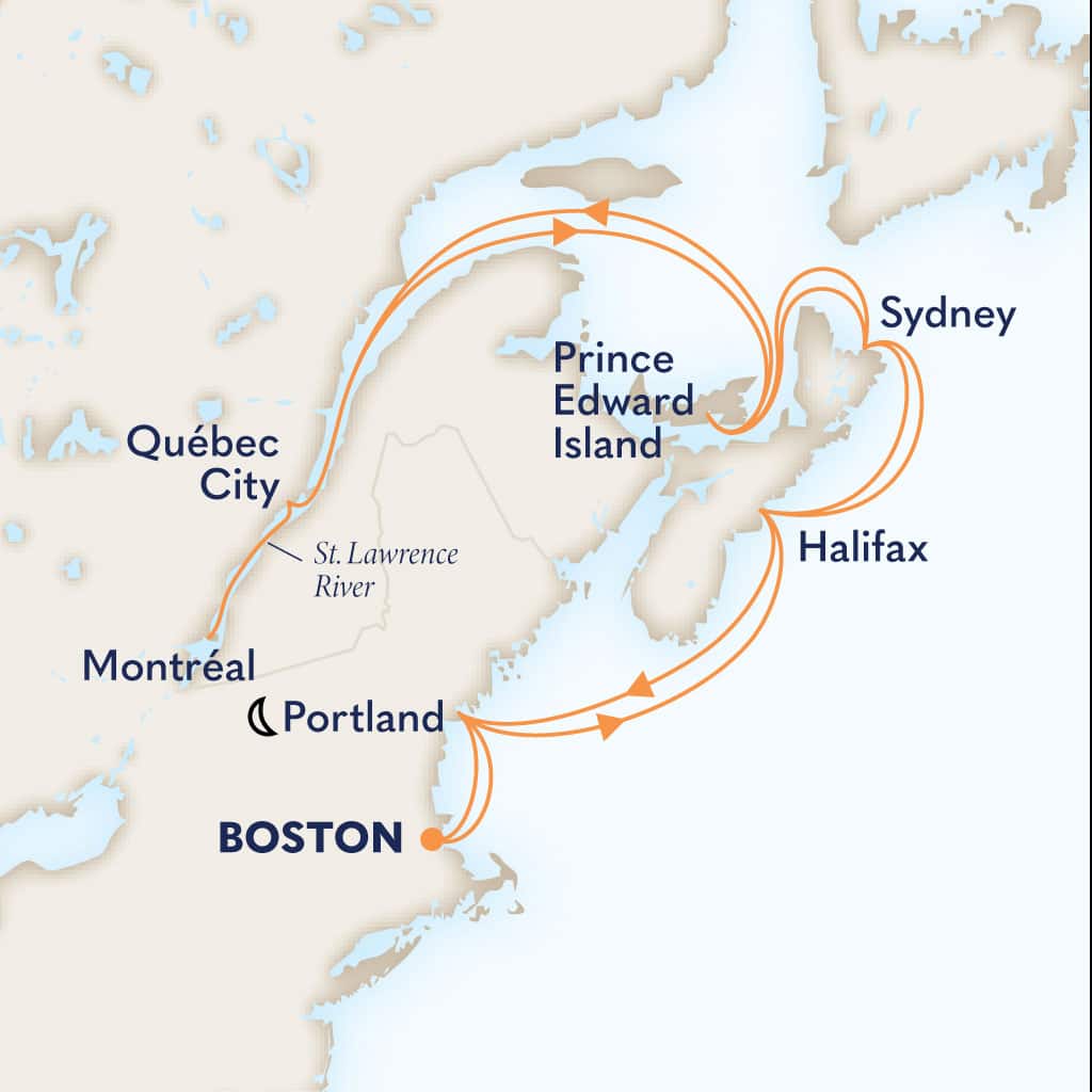 Itinerary map of 14-DAY CANADA & NEW ENGLAND: MARITIMES & MONTREAL COLLECTORS