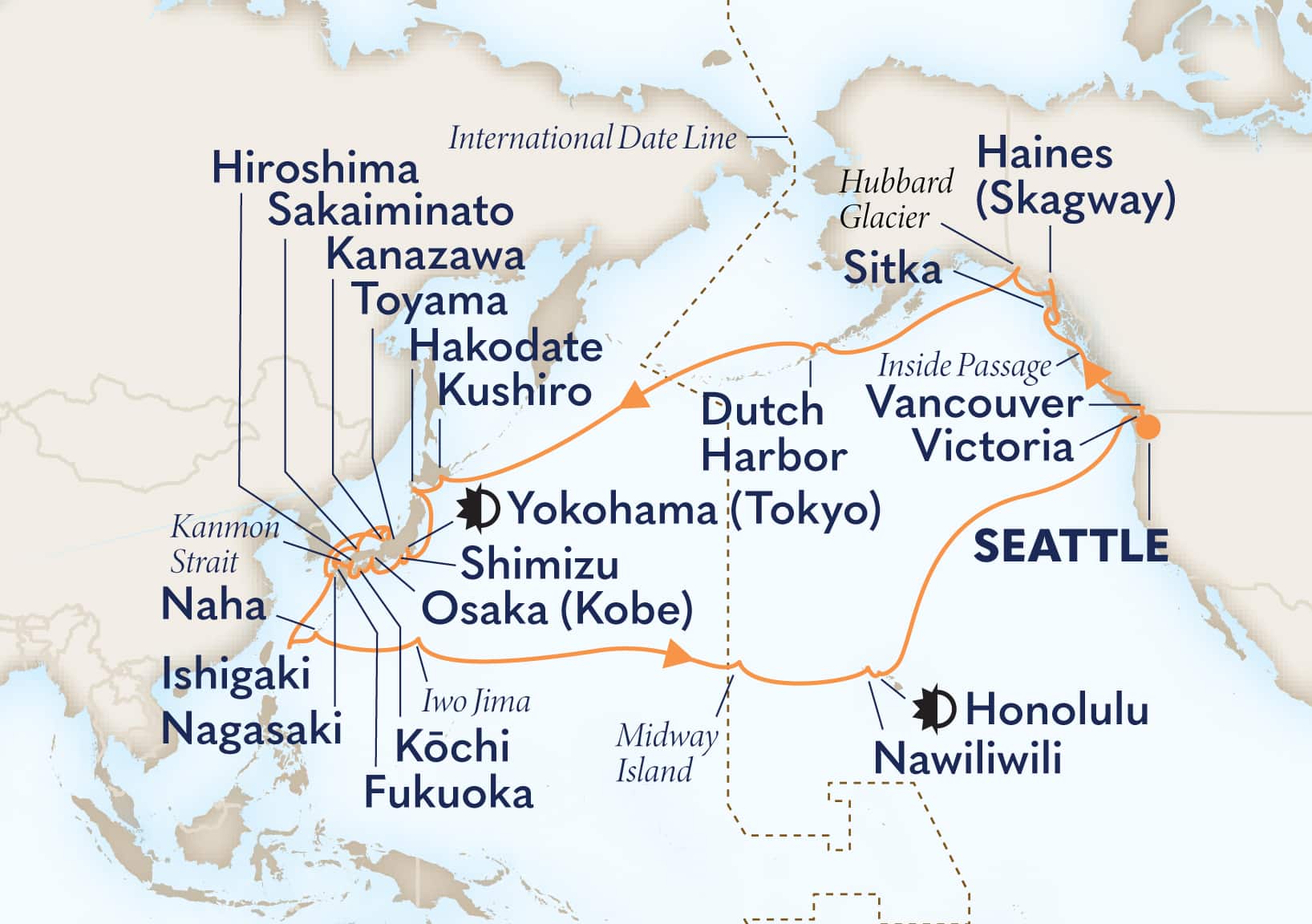 53-Day Majestic Japan Itinerary Map