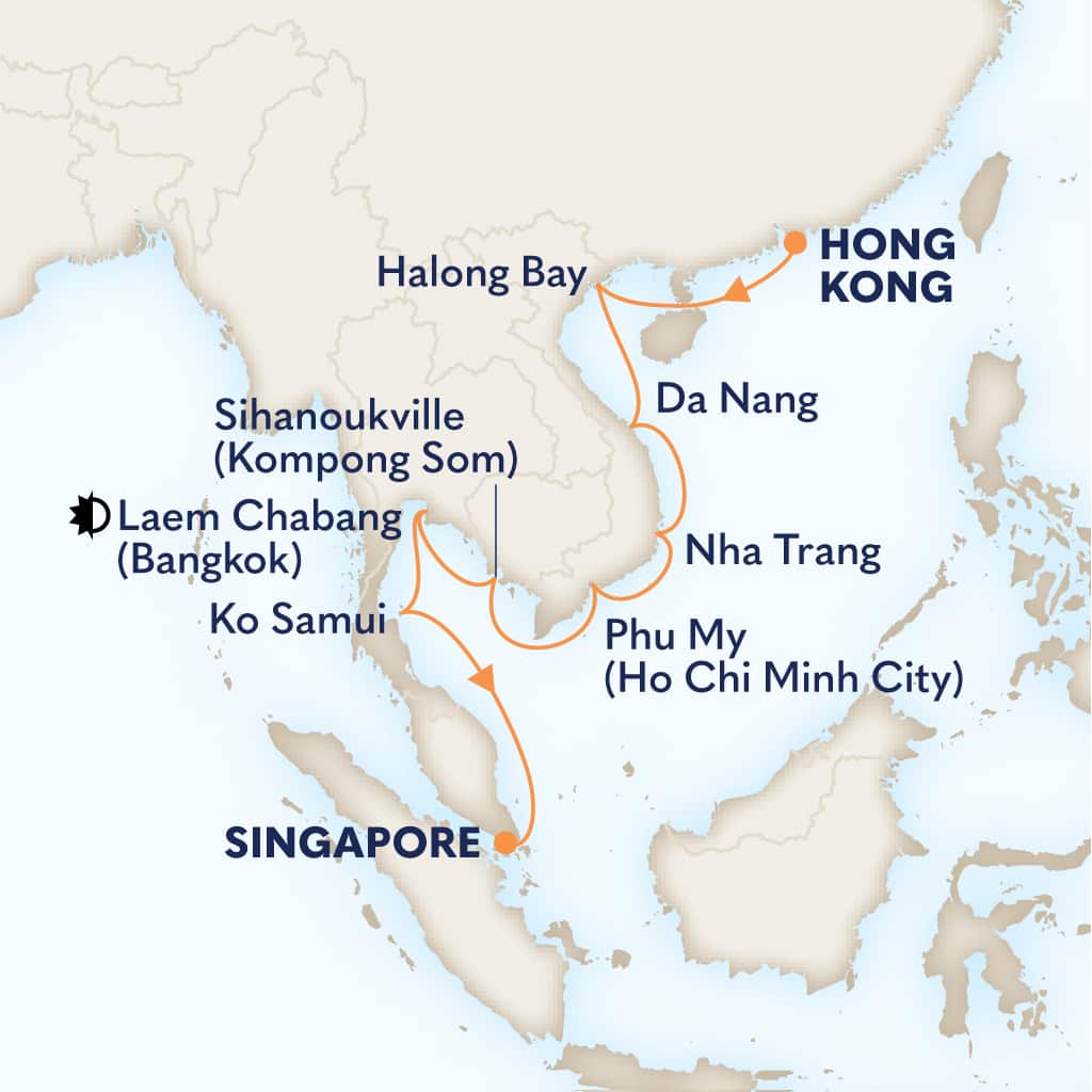 Itinerary map of 14-DAY FAR EAST DISCOVERY