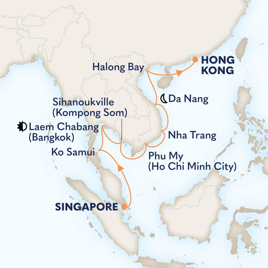 Itinerary map of 14-DAY FAR EAST DISCOVERY