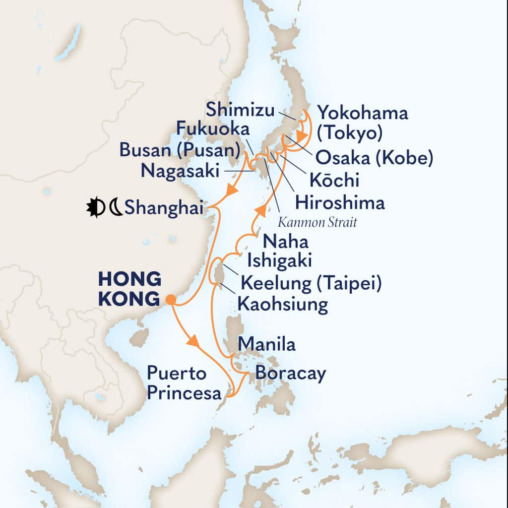 Itinerary map of 28-DAY THE PHILIPPINES, CHINA & JAPAN COLLECTOR
