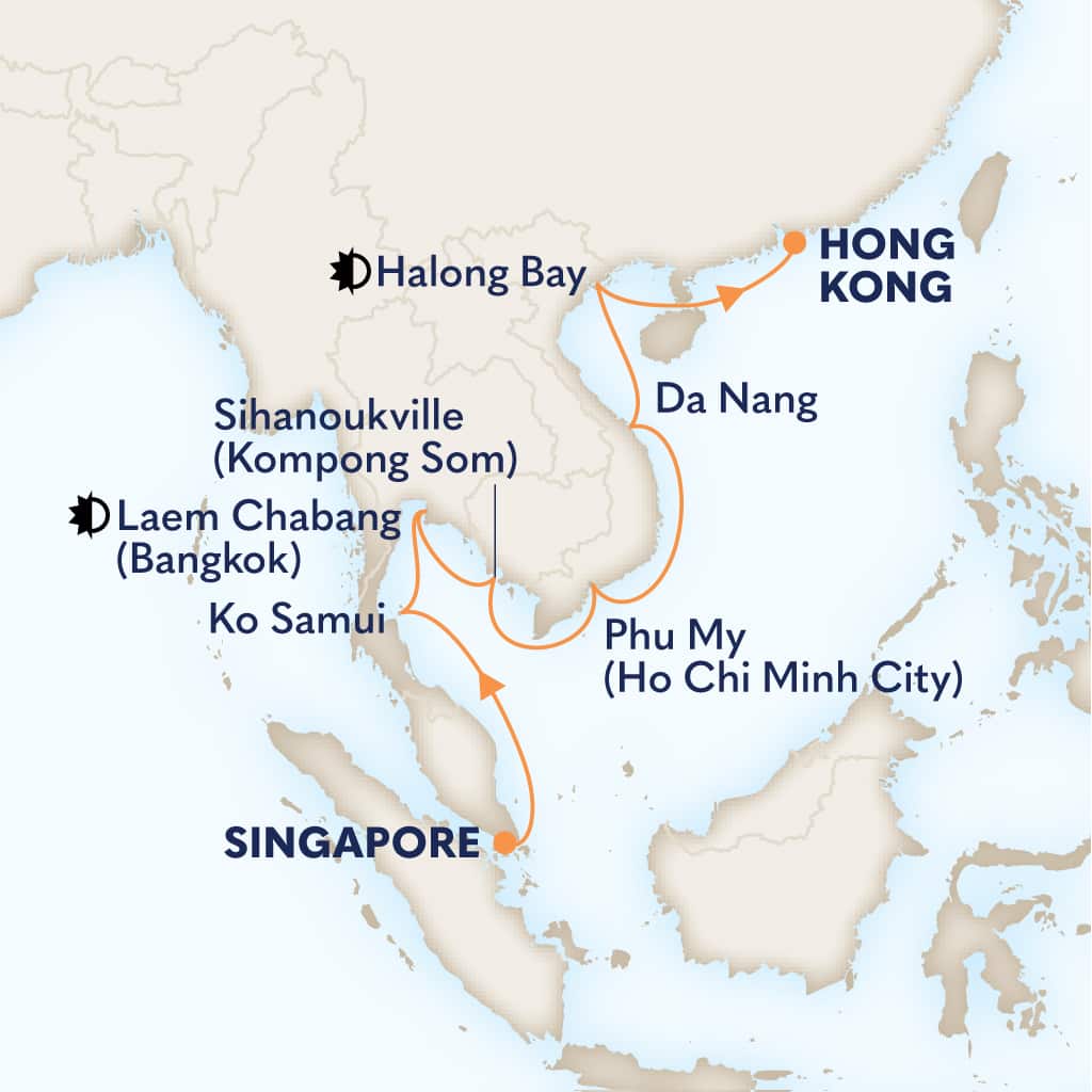 Itinerary map of 14-DAY FAR EAST DISCOVERY