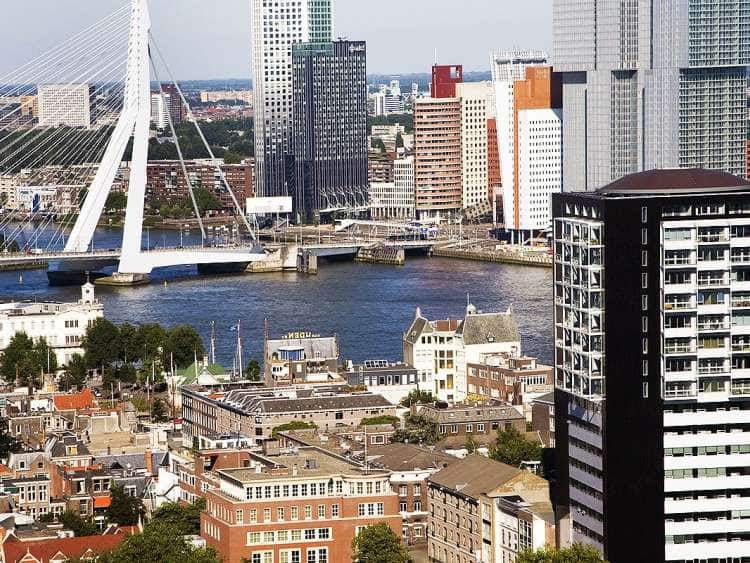 Rotterdam city skyline in the Netherlands