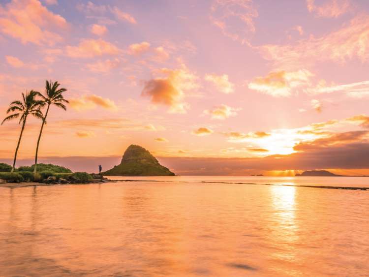 sunset on a hawaiian beach