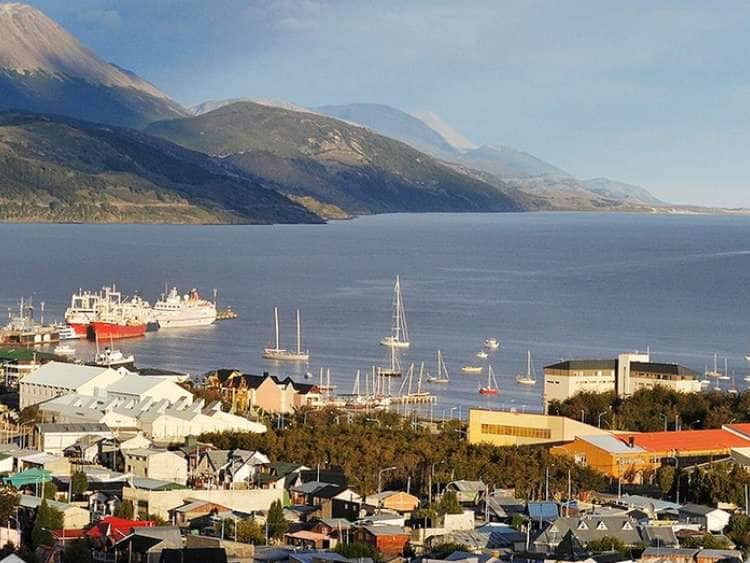 A view of Ushuaia, Argentina the Southern most tip of South America while on a South America cruise