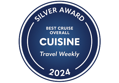 Silver Award - Best Cruise Overall - Cuisine - Travel Weekly 2024