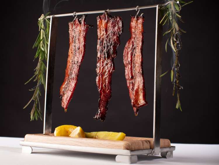 cured meat hanging