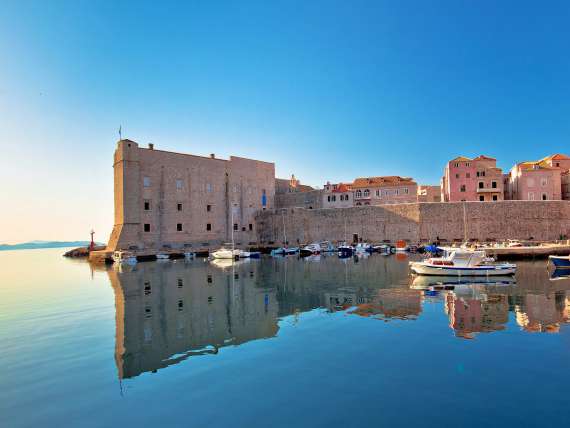 Dubrovnik Harbor and City Walls