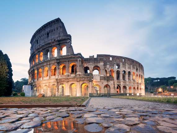 View of the Roman Colosseum on a Mediterranean Europe cruise