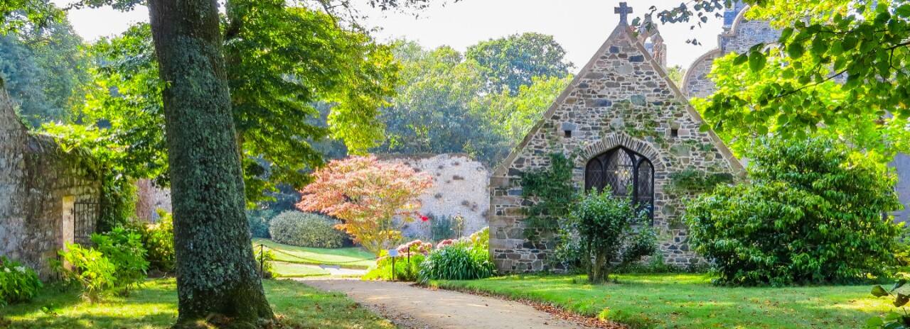 A view of an old church in Guernsey.