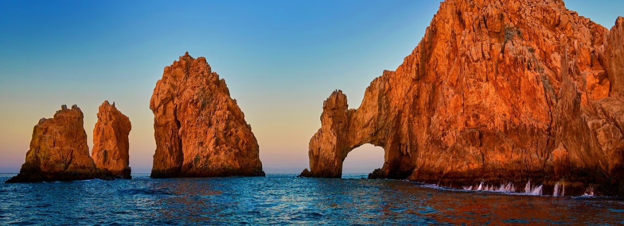 A view from the water in Cabo San Lucas, Mexico