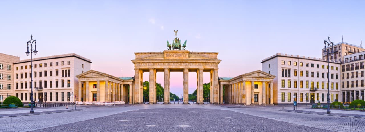 View of the Brandenburg Gate in Berlin, Germany.
