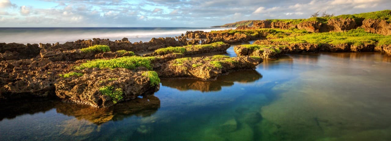 A view of the tide pools in Guam.