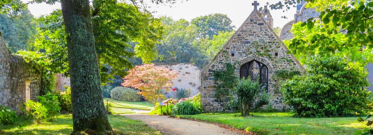 A view of an old church in Guernsey.