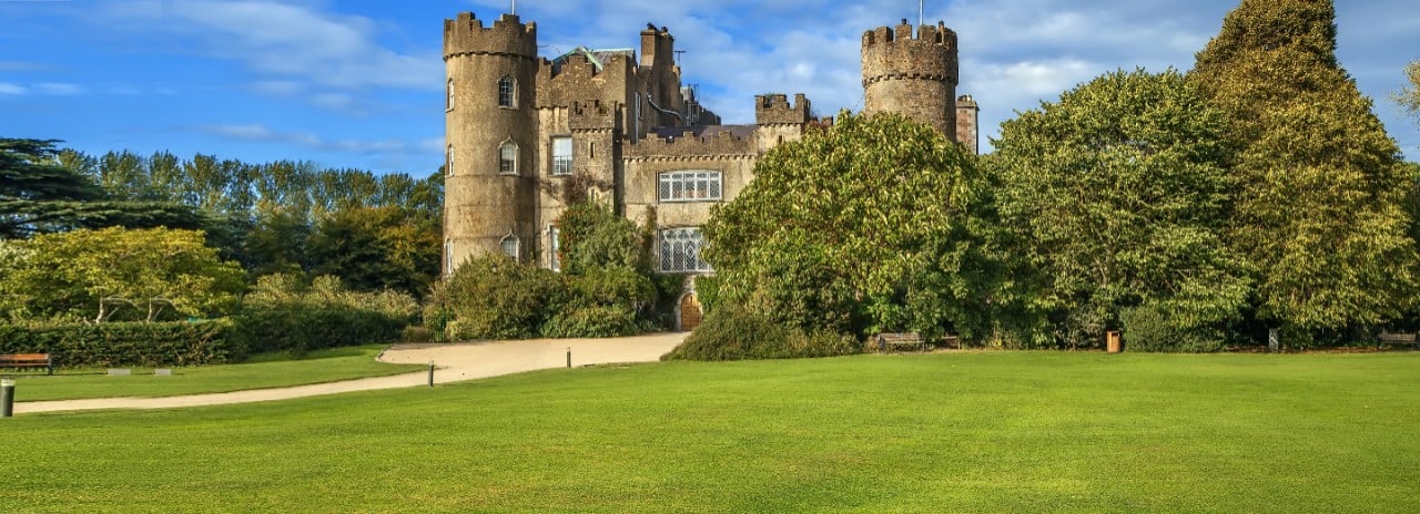 A view of the Malahide Castle in Ireland.