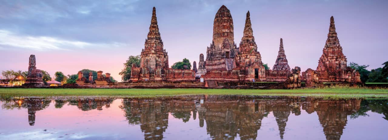 Wat Chaiwatthanaram, a Buddhist temple in the city of Ayutthaya Historical Park, Thailand