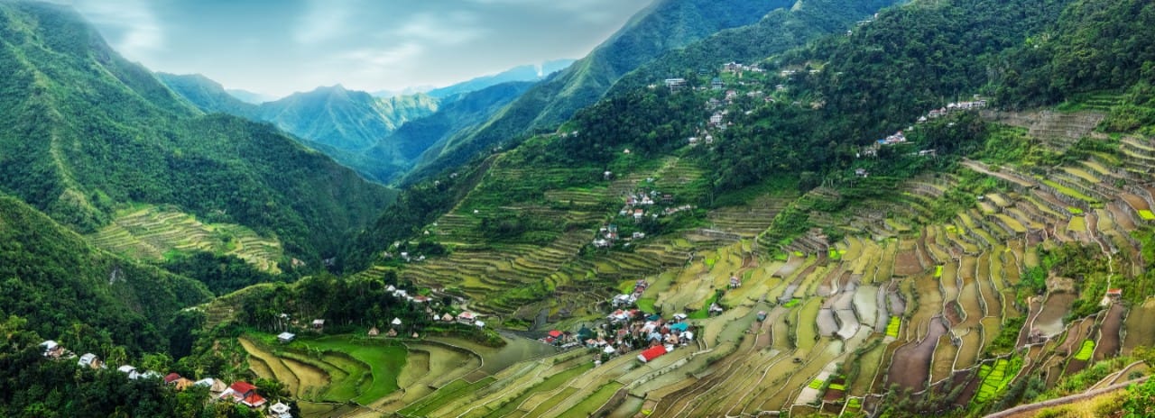 A view of the rice terraces near Banaue, Phillipines.