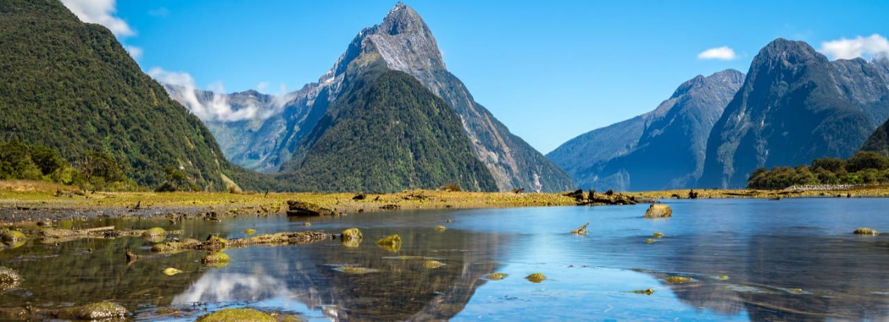 A view of Milford Sound in New Zealand.