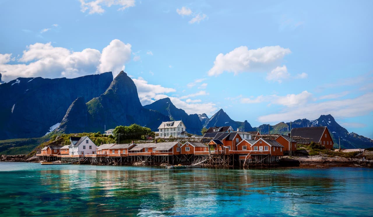 Scenic view of Lofoten archipelago in Nordland, Norway