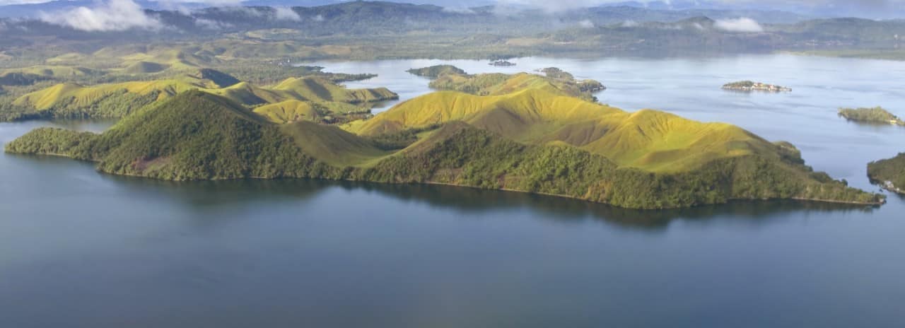An aerial view of Papua, New Guinea.