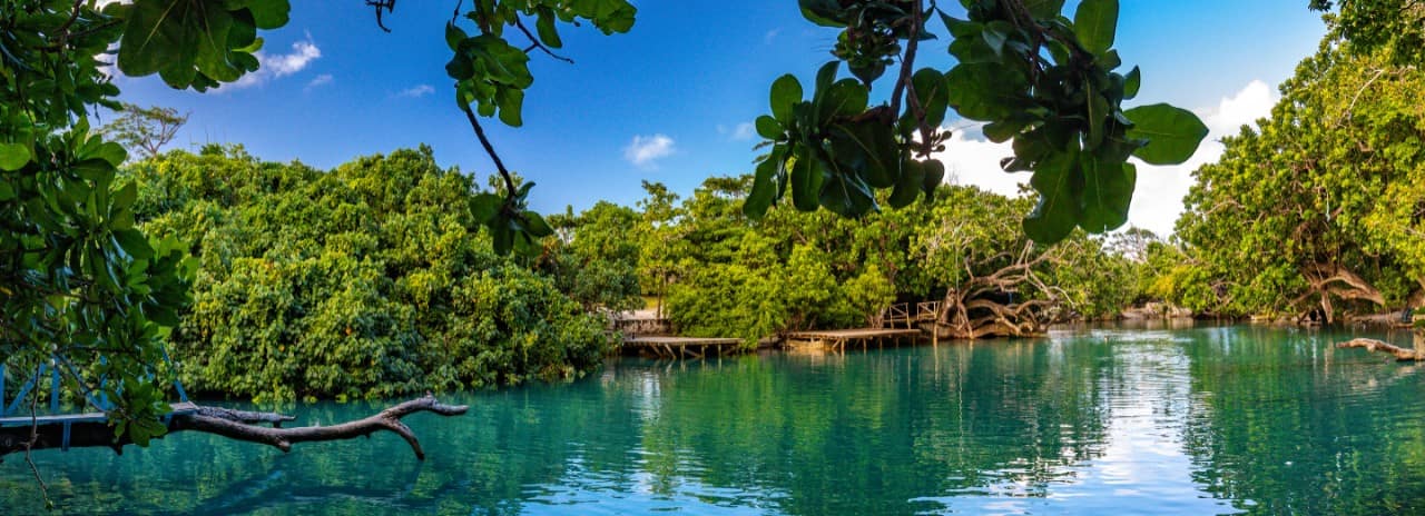 A view from the water in Port Vila Efate, Vanuatu