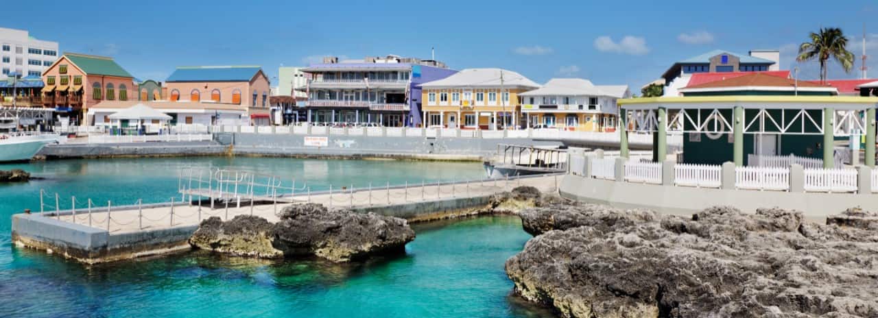 A view of Cayman George Town Waterfront Shopping.
