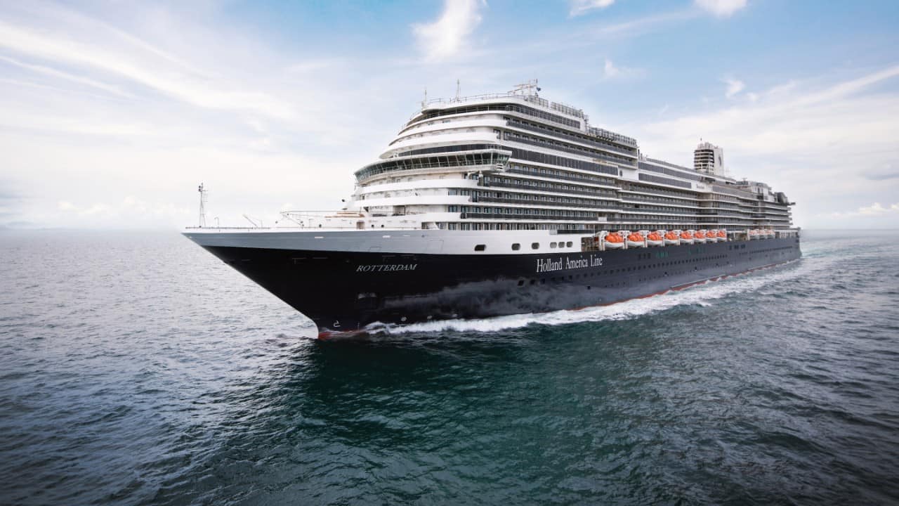 Rotterdam cruise ship at sea.