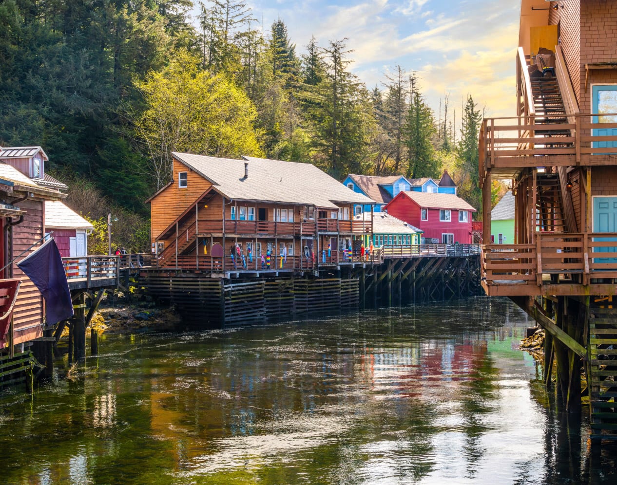 A view of historic Creek Street in Ketchikan, Alaska