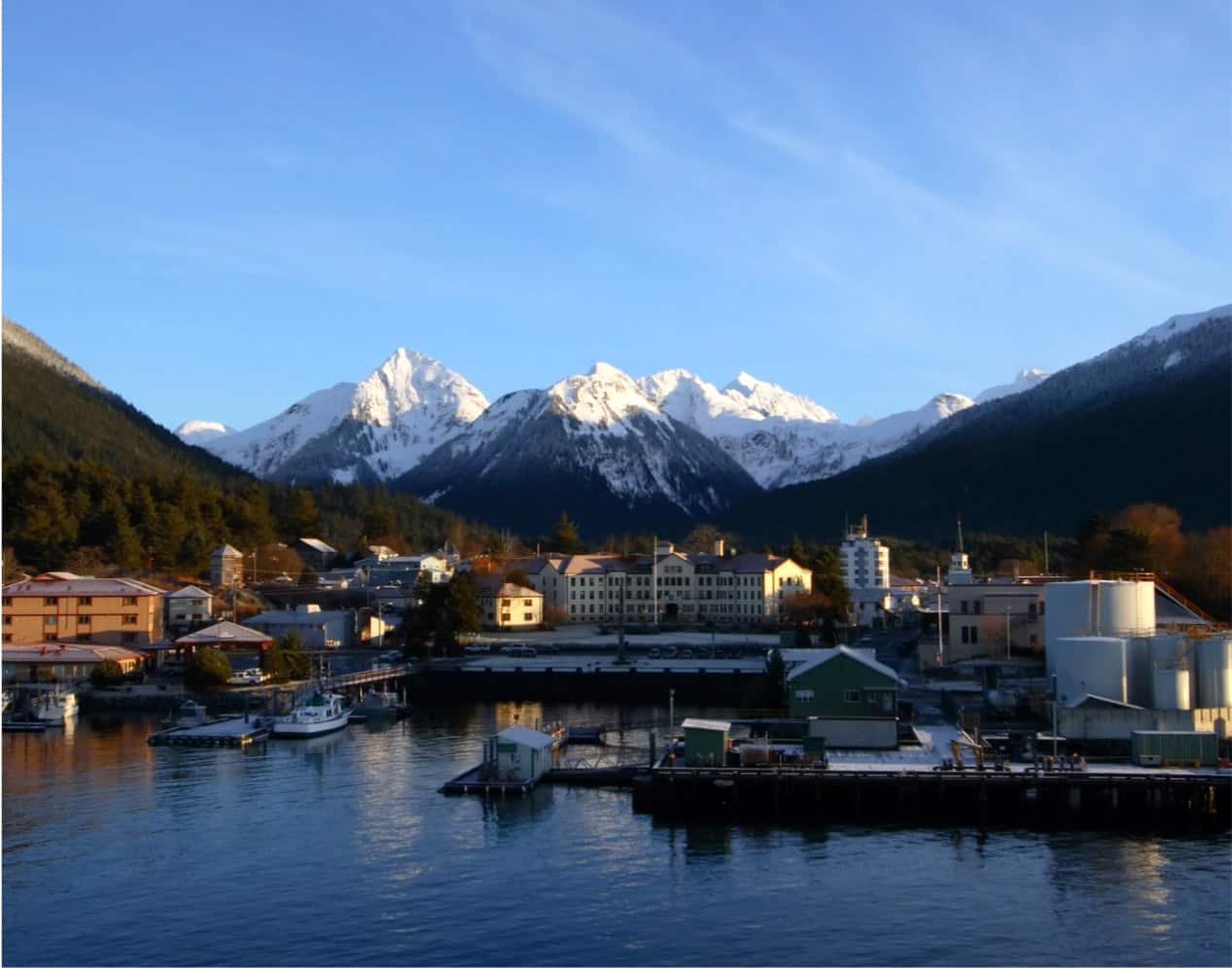 View of downtown Sitka from the harbor