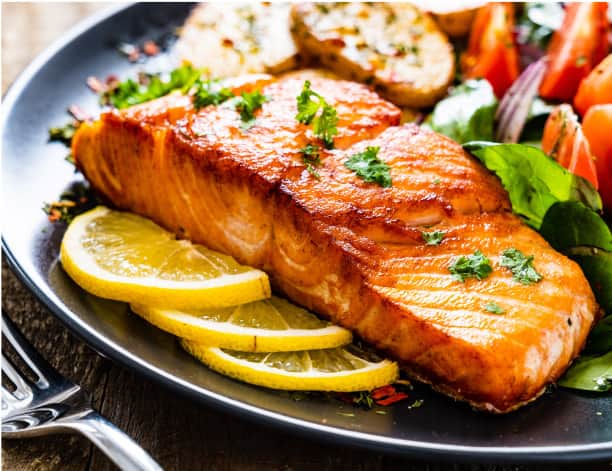 Alaska grilled king salmon filet